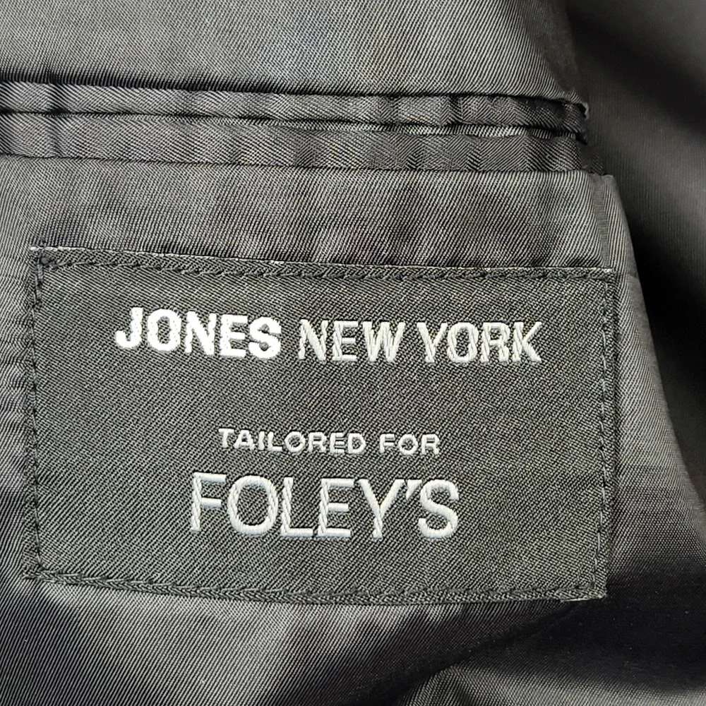 Jones New York Blazer Mens 42R Navy‎ Blue Wool 3 Button Micro Check Sport Coat